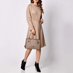 Coach Brooklyn Carryall Turnlock Beige Shoulder and Crossbody Bag